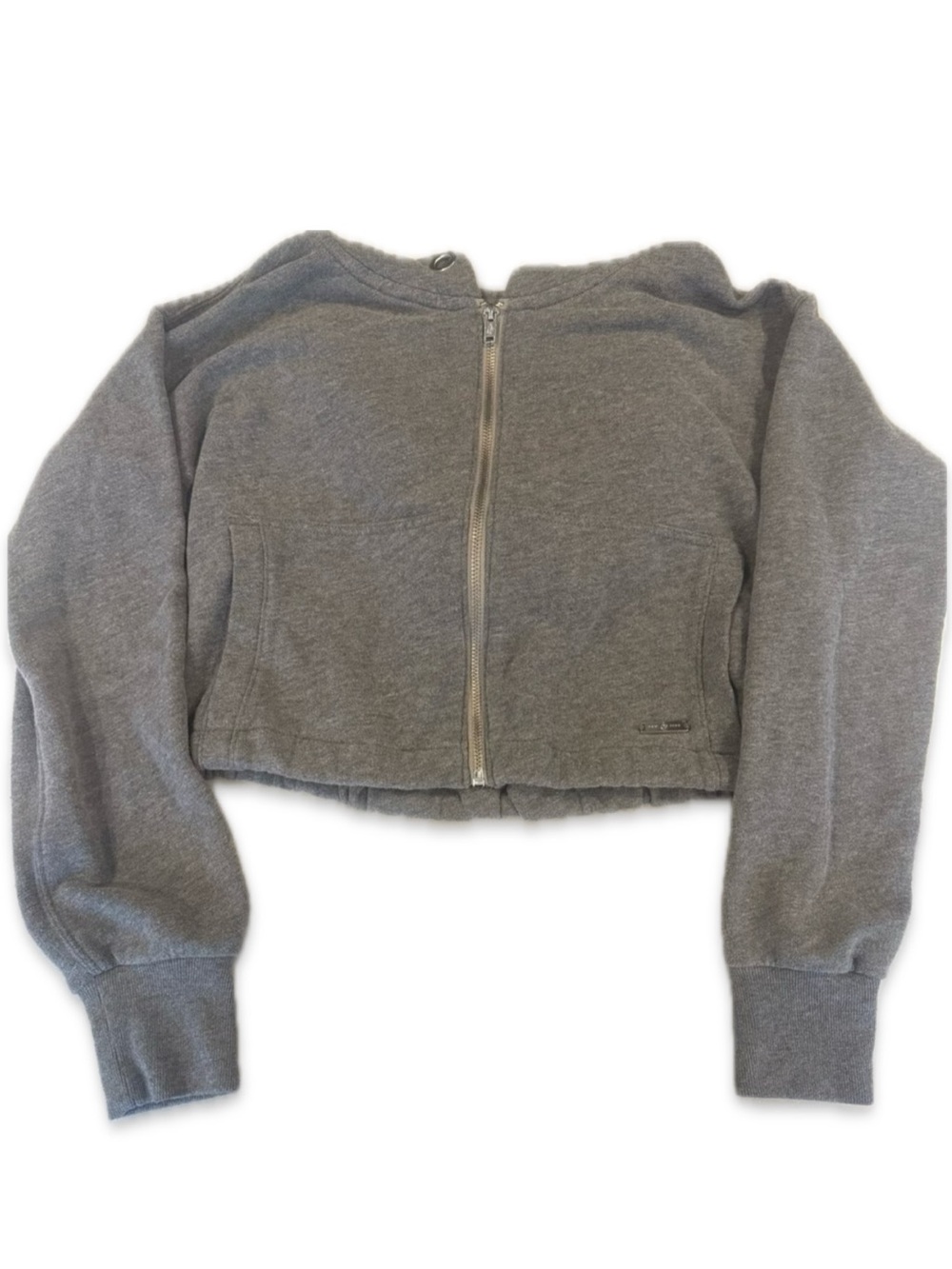 Abercrombie & Fitch Essential Hooded Full-Zip Grey Sweater - Size XS